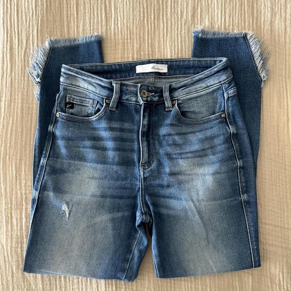KanCan distressed frayed hem ankle skinny jeans
